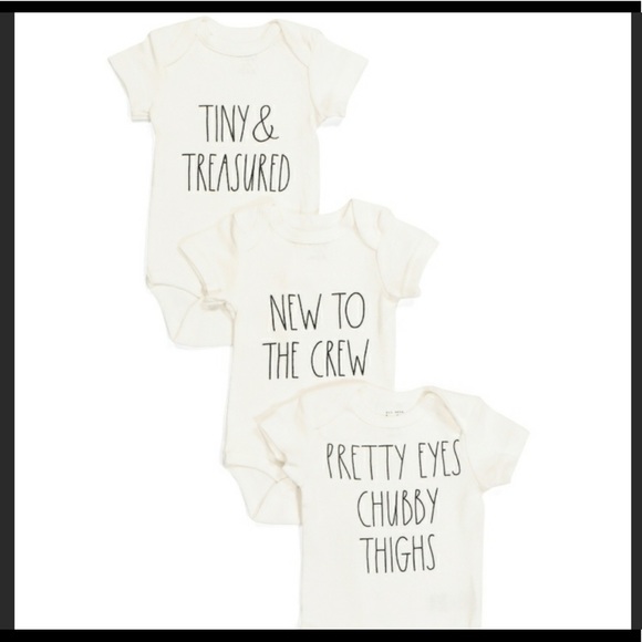 NEW Rae Dunn 3pc onesies chubby thighs/treasured - Picture 7 of 7